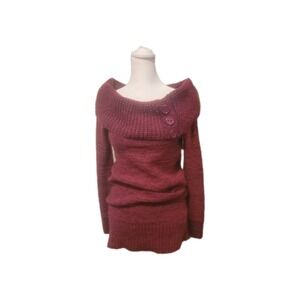 Take Out Acrylic Knit Shawl/Cowl/off The Shoulder Sweater Women's Size Medium